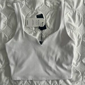 Express White Crop Top, size S